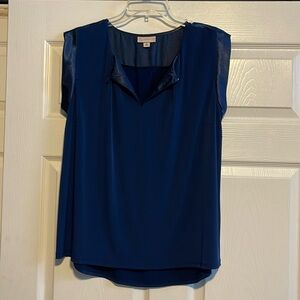 Silky navy blue sleeveless top